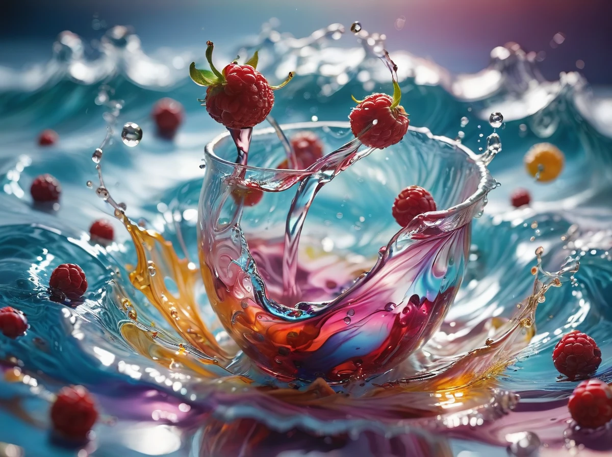 berry drink glass,swirl,splashes,waves,close-up,masterpeace,fluid,flora,glowing colors,pearl,magic