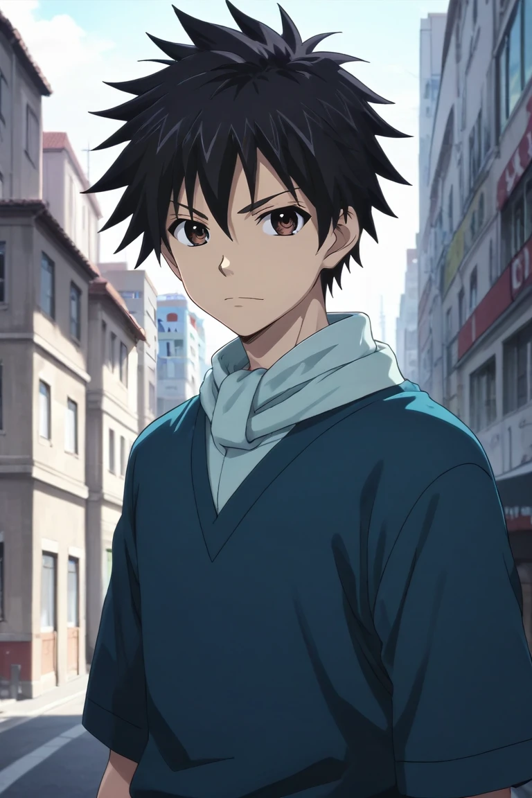 score_9, score_8_up, score_7_up, source_anime, , , looking at viewer, , , 1boy, solo, male focus, <lora:yuusuke_yotsuya_pony:0.96>, yuusuke_yotsuya, black hair, brown eyes, short hair, spiked hair, , The City of Glas, , <lora:sdxl_lightning_8step_lora:1>