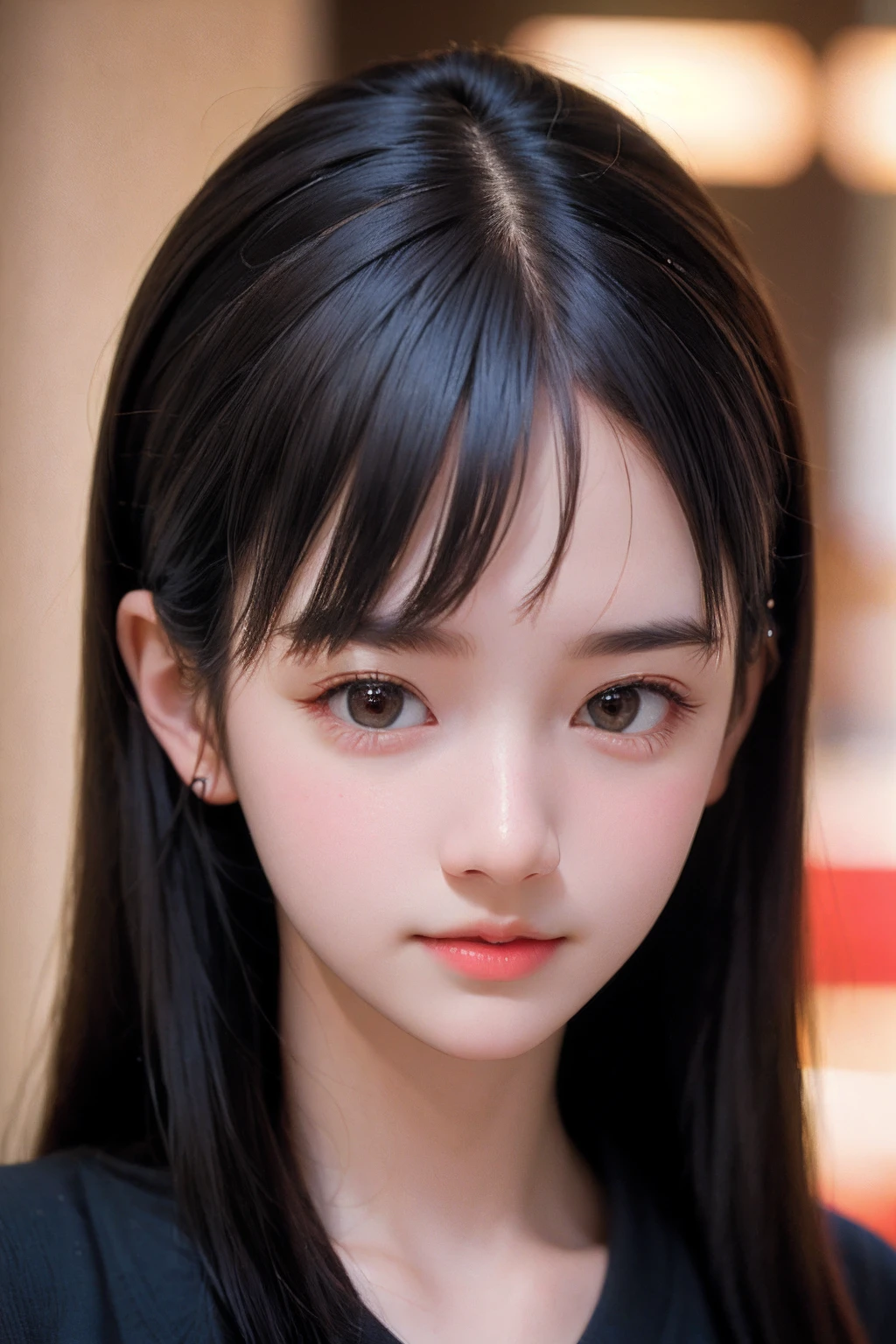 <lora:AgainRealistic_v2.0:1>,AgainRealistic v2.0, 1girl, solo, long hair, looking at viewer, realistic, black hair, brown eyes, blurry, blurry background, portrait, lips, closed mouth, nose