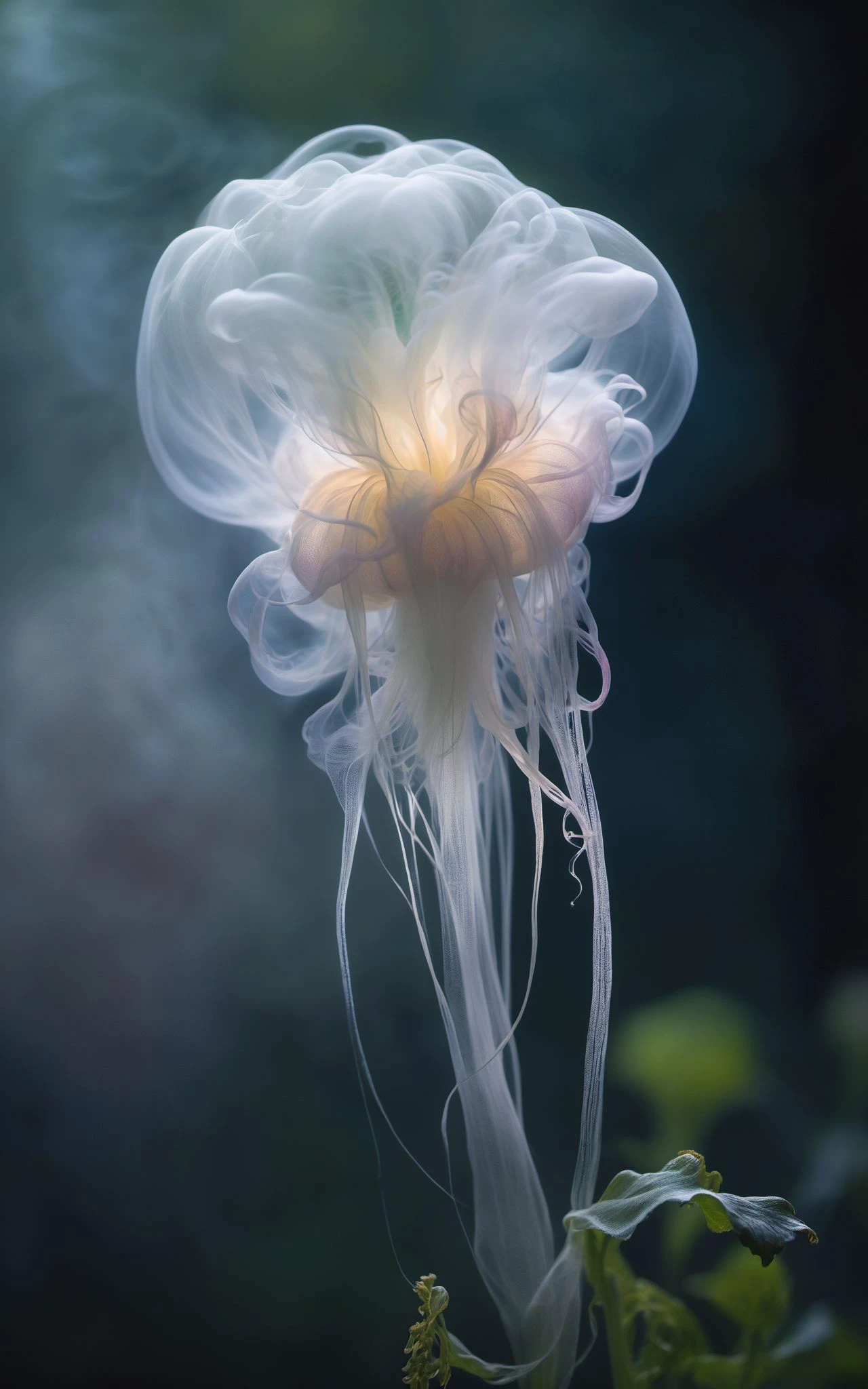 zavy-bcklt,award winning photo of a (ghostly ectoplasm:1.5),foggy,evening,light bloom,translucent,ectoplasm,100mm f/2.8 macro lens,dreamy,magnificent,ethereal,volumetric lighting,subsurface scattering,celestial,magical,dreamy,