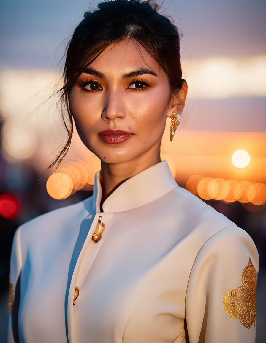 cinematic photo professional fashion close-up portrait photography of a beautiful ((gmmchnsrsi woman)) at surface convergence during Golden Hour, Nikon Z9 35mm photograph, film, bokeh, professional, 4k, highly detailed,<lora:Gemma Chan v3:1.0>