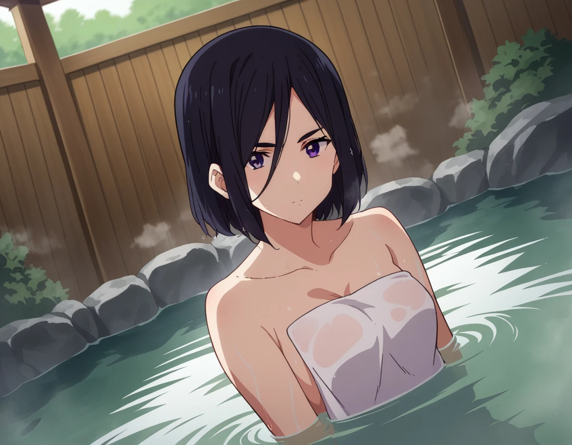 score_9, score_8_up, score_7_up, source_anime,
izuminase, <lora:izumi-nase-s1-ponyxl-lora-nochekaiser:1>,
izumi nase, short hair, black hair, purple eyes,
nude, naked, 
outdoors, onsen, towel, naked towel, steam, bathing, nude cover, partially submerged, water, bath, steam censor, wet towel,
looking at viewer, cowboy shot, dutch angle, solo,