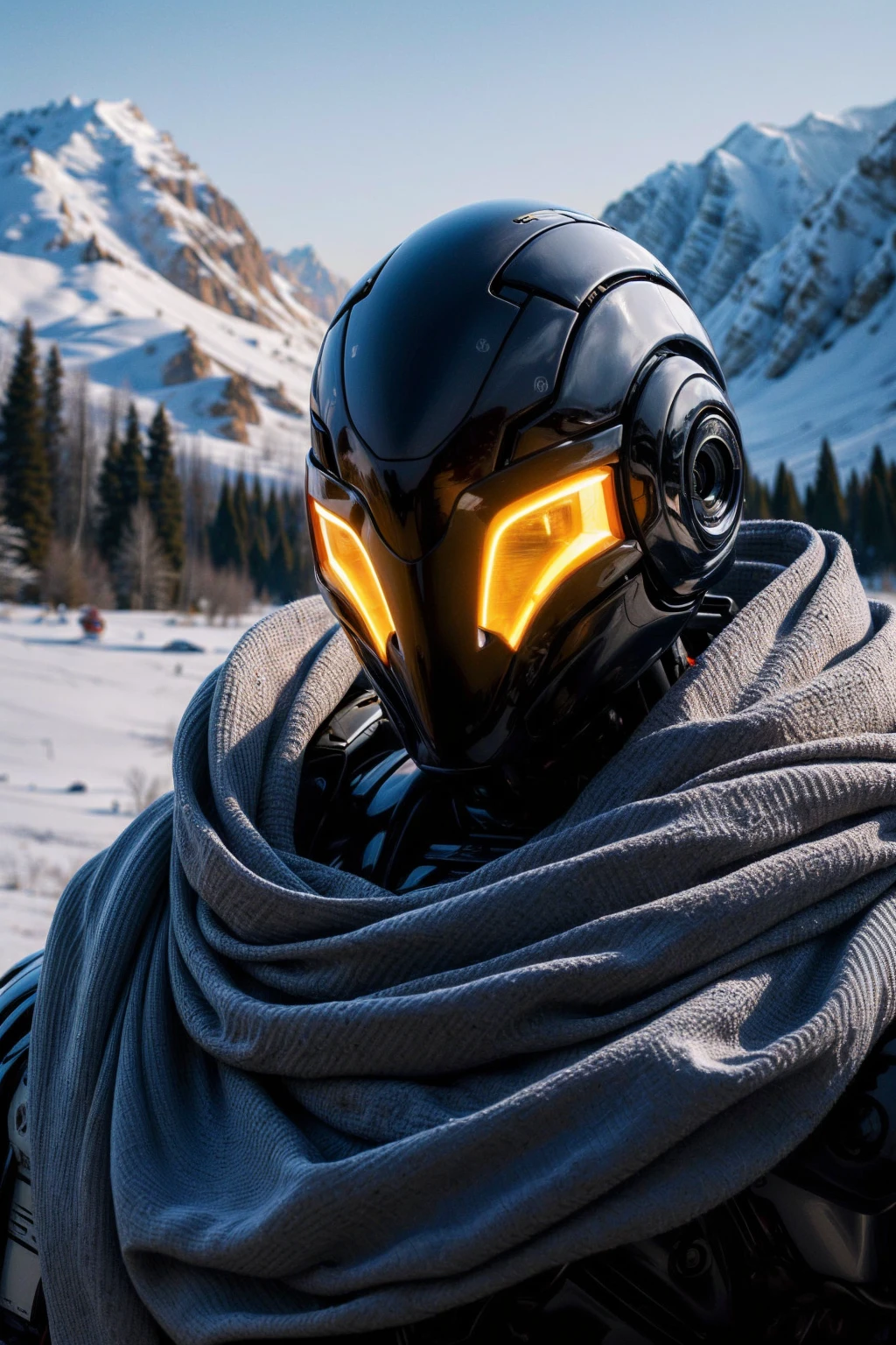 <lora:NOFACE V3.0:0.8>,(noface:1.1),mecha,solo,1other,upper body,helmet,science fiction,robot,humanoid robot,no humans,glowing,mask,armor,Grayscale,cable,chain mail,crack,fully armed,glowing eyes,Pauldrons,<lora:more_details>,realistic,portrait,(close-up:1.3),, (masterpiece:1.2),(best quality:1.2),intricate details,newest,ai-generated,perfect anatomy,1girl,
beautiful girl,Pretending to hold a giant ball,Tight-lipped,ship,Snow-covered mountains in the winter,
edgQuality,