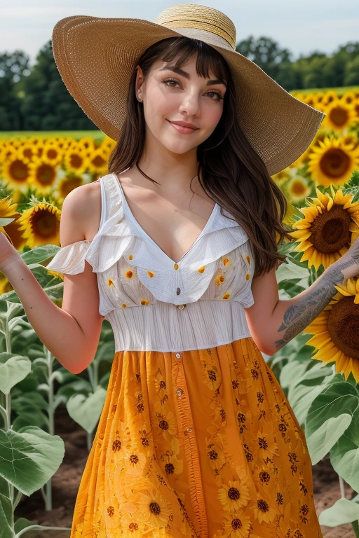 DEN_faye_forestfaye,
(walking through a field of sunflowers wearing a (summer dress:1.3) and sun hat, field, sunflowers, summer, scenic:1.2),
bokeh, f1.4, 40mm, photorealistic, raw, 8k, textured skin, skin pores, intricate details <lora:epi_noiseoffset2:1>, epiCRealism <lora:ClothingAdjuster3:-1>