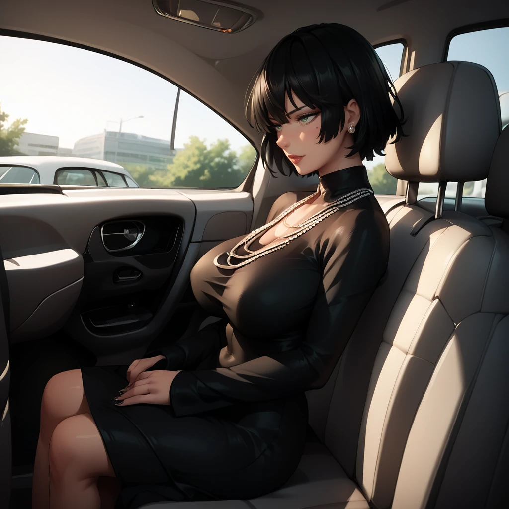 score_9, score_8_up, score_7_up, source_anime, 1girl, car interior, black dress, jewelry,   <lora:FubukiOPM10:1> fubukiopmshadow, large breasts,