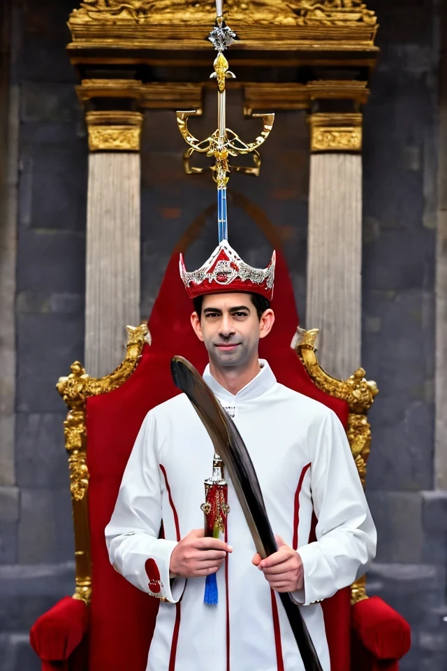 tom cotton <lora:senate_008_tom_cotton:0.65> , face closeup, face focus, shirt, formal, suit, collared shirt, white shirt, jacket,
Clad in a medieval jester outfit with bells on the hat, standing in a castle's throne room, holding a scepter with a funny face on top,
best quality, masterpiece, HDR, professional, studio quality, highres,