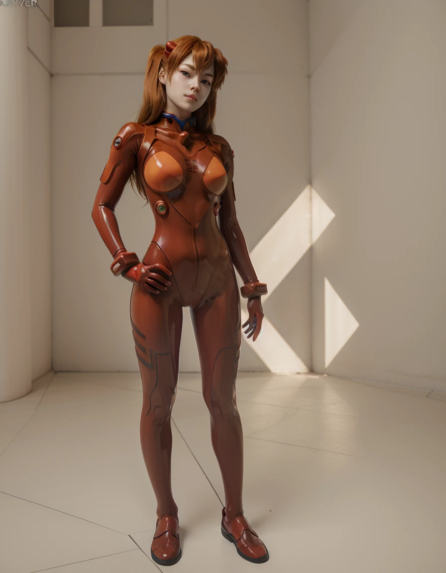 A Female robot exposes her inside mechanical organ. spread legs, nude, banzai pose. she wears no dress. Her Brown very short pigtails is tied with two big red clothespins, masterpiece, mature, android, blue eyes, full body, Height: 160cm, flushed cheeks, Uplifting, No NSFW, whole body, barefoot, archaic smile, orgasm, sweat bucket.  no panties, full body shot, floating hair, looking away. cyborg made from rung to heaven. She leans arching her back hi-res position.