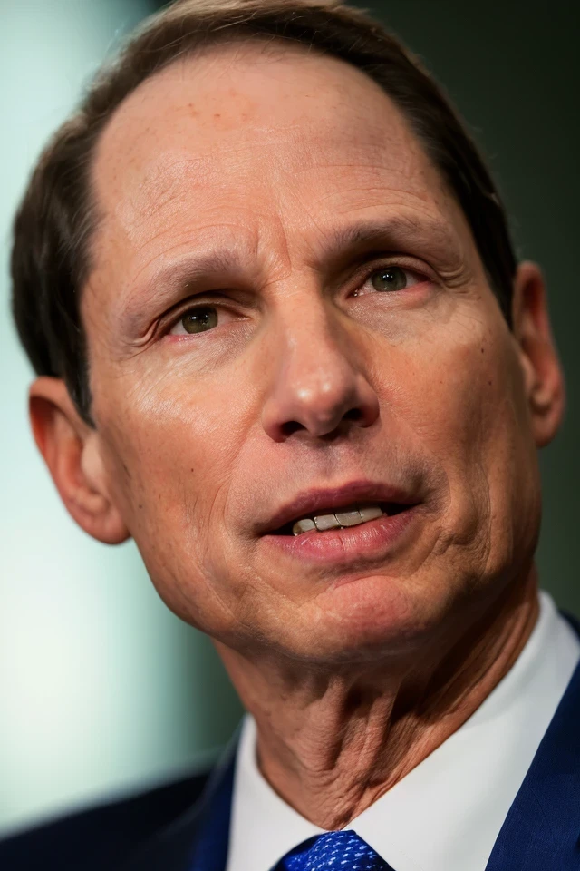 ron wyden <lora:senate_073_ron_wyden:0.65> , face closeup, face focus, shirt, formal, suit, collared shirt, white shirt, jacket,
American flag at background ,
best quality, masterpiece, HDR, professional, studio quality, highres,