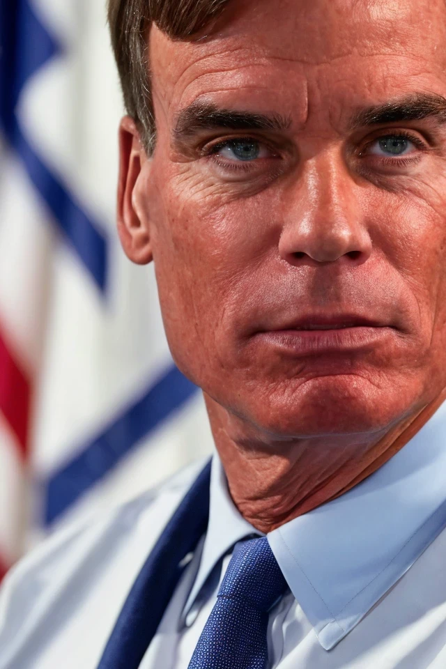 mark warner <lora:senate_091_mark_warner:0.65> , face closeup, face focus, shirt, formal, suit, collared shirt, white shirt, jacket,
American flag at background ,
best quality, masterpiece, HDR, professional, studio quality, highres,
