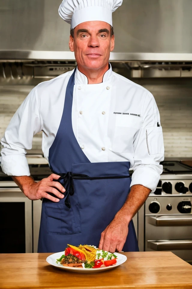 mark warner <lora:senate_091_mark_warner:0.65> , face closeup, face focus, shirt, formal, suit, collared shirt, white shirt, jacket,
wearing a chef hat and apron, with a kitchen in the background,
best quality, masterpiece, HDR, professional, studio quality, highres,