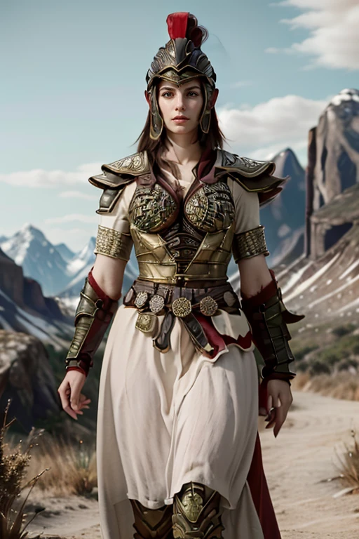 NSFW, master part, Melhor, noite, pegue a chave, 1 female, Mulher madura, ao estilo, Ancient Scandinavia, older sister, royal sister, cara fria, no expression, Mulher de cabelos longos louros dourados, pale pink lips, calmo, intelectual, Three belts, valkyrie, assassino, spear, Fundo da bola da flor, View of the battlefield where the dead are,Arte semelhante John Buscema