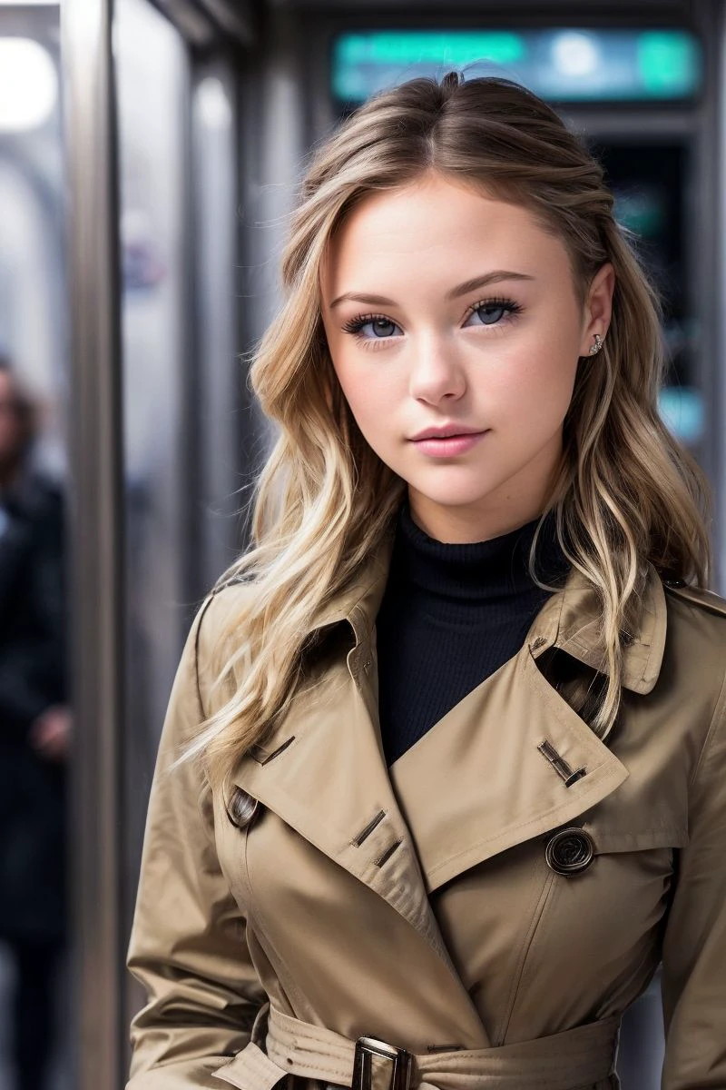 headshot of S392_MiaJenkins,a stunning woman,in a (subway:1.1),wearing a (trench-coat:1.1),(braid),(4k, RAW photo, best quality, 50mm, depth of field, ultra high res:1.1),(intricate, photorealistic, cinematic-shot, masterpiece, ultra-detailed:1.1),