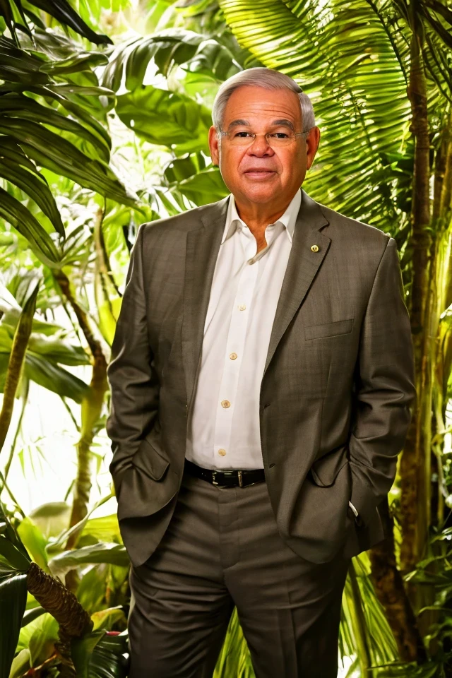 bob menendez <lora:senate_059_bob_menendez:0.65> , face closeup, face focus, shirt, formal, suit, collared shirt, white shirt, jacket,
Wearing a safari outfit with pith helmet, standing in a jungle setting,
best quality, masterpiece, HDR, professional, studio quality, highres,