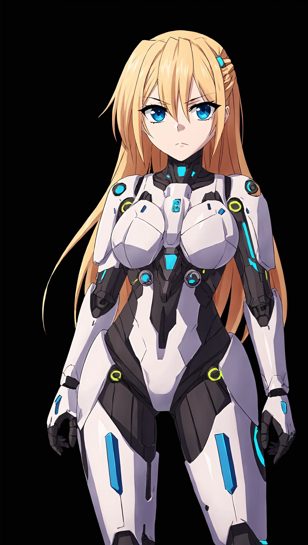 score_9, score_8_up, score_7_up, 
 <lora:heronever_astel.pony.v1-000007:0.7>
astel, 1girl,solo,blond hair, long hair, blue eyes,
science fiction futuristic armor white clothes stern look serious
standing, facing viewer, looking at viewer, 
simple background, black background,