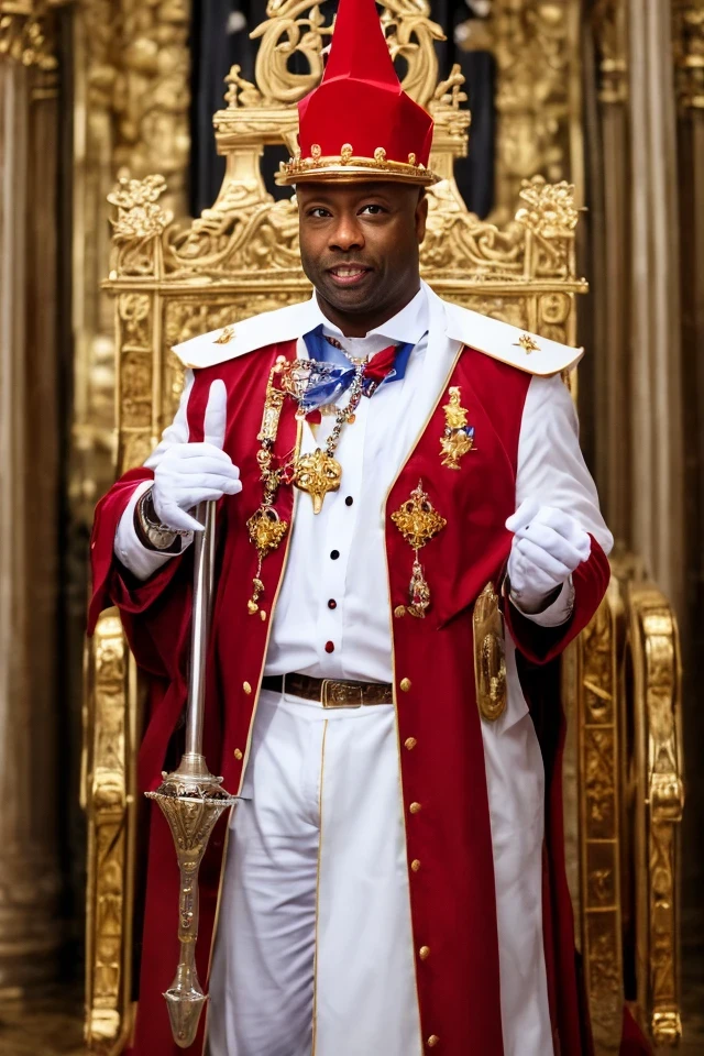 tim scott <lora:senate_080_tim_scott:0.65> , face closeup, face focus, shirt, formal, suit, collared shirt, white shirt, jacket,
Clad in a medieval jester outfit with bells on the hat, standing in a castle's throne room, holding a scepter with a funny face on top,
best quality, masterpiece, HDR, professional, studio quality, highres,