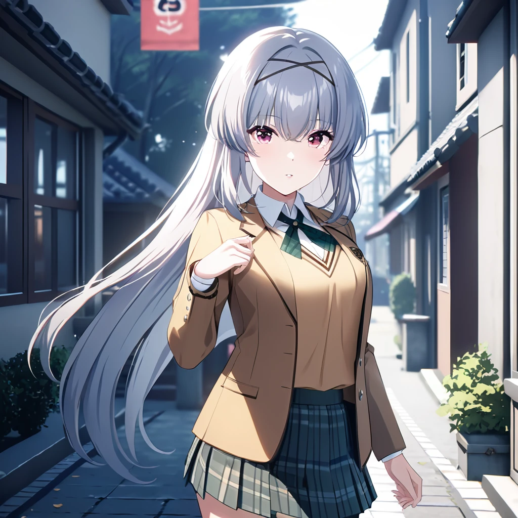 [high quality, best quality], cinematic,1girl,tendorui,,looking at viewer,outdoor,  school uniform <lora:TRUI:0.71>