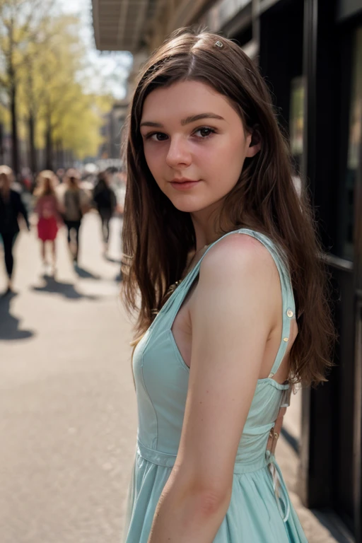 <lora:F1NN5TER:0.8>, full color portrait of a young woman, wearing a spring dress, in a crowded street, natural light, RAW photo, subject, 8k uhd, dslr, soft lighting, high quality, film grain, Fujifilm XT3