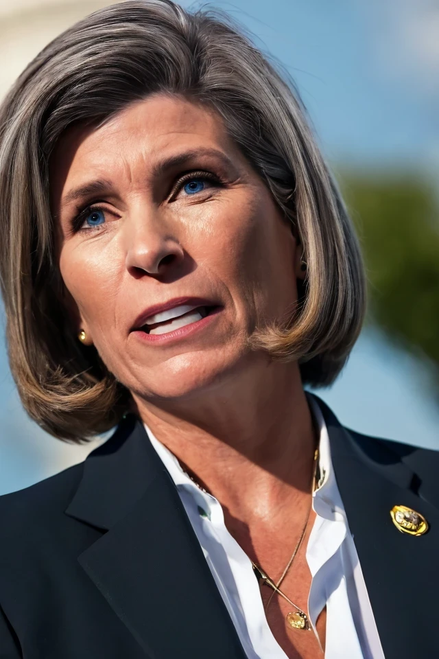 joni ernst <lora:senate_030_joni_ernst:0.65> , face closeup, face focus, shirt, formal, suit, collared shirt, white shirt, jacket,
capitol hill at background,
best quality, masterpiece, HDR, professional, studio quality, highres,