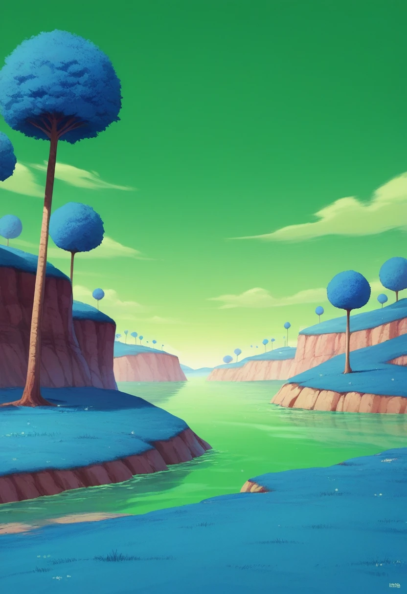 score_9, score_8_up, score_7_up, score_6_up BREAK namek, blue grass, tree, green water, green sky, cloud <lora:Namek:1>