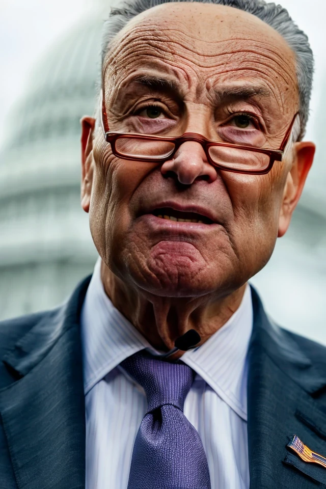 chuck schumer <lora:senate_063_chuck_schumer:0.65> , face closeup, face focus, shirt, formal, suit, collared shirt, white shirt, jacket,
capitol hill at background,
best quality, masterpiece, HDR, professional, studio quality, highres,