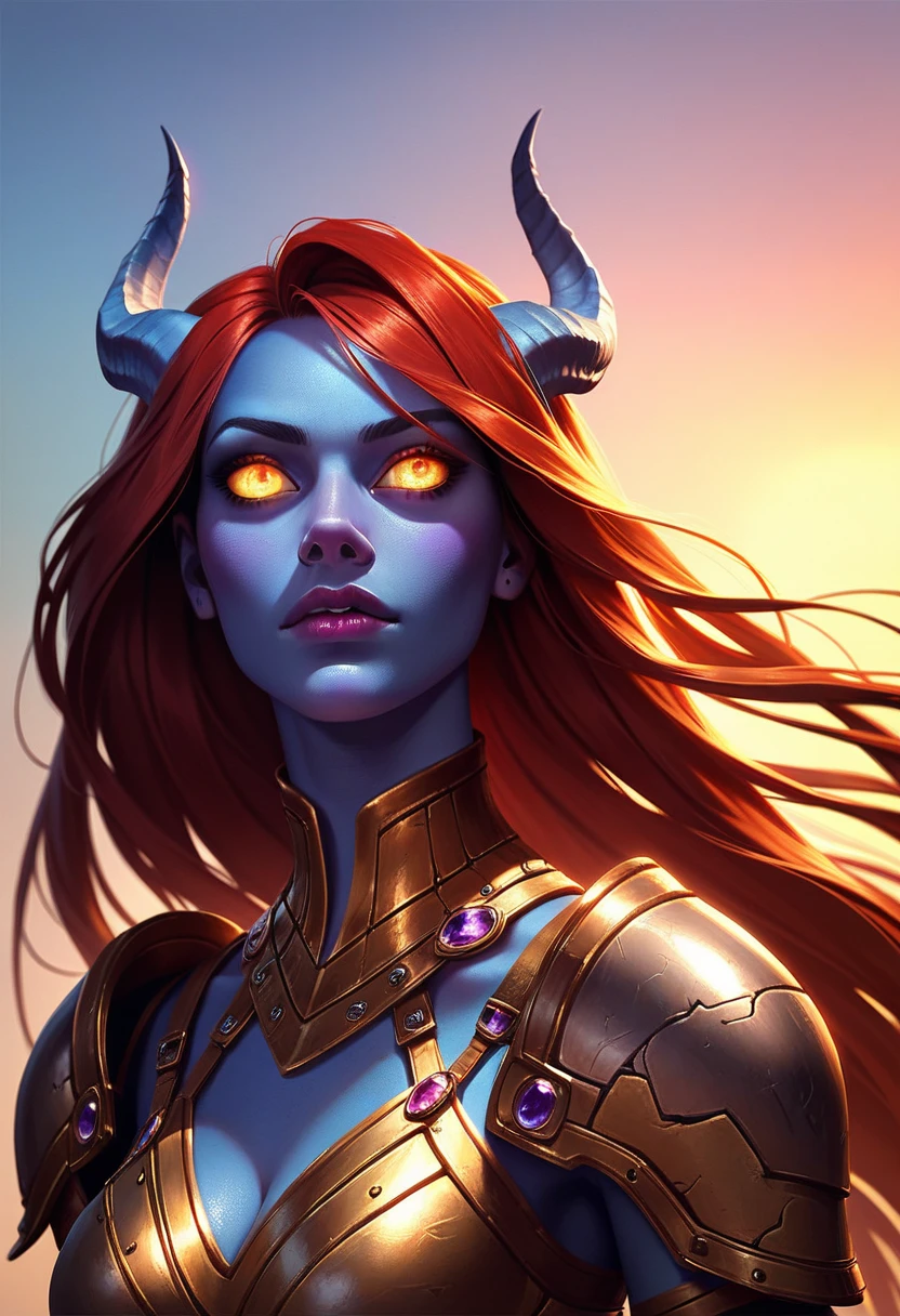 score_9, score_8_up, score_7_up, from front, 1girl, (tiefling), armor, shoulderpads, (blue skin:1.2), (long hair), (straight hair), (mysterious), detailed eyes, human ears
<lora:3Danimation_Disney_65-45_fp16:1>