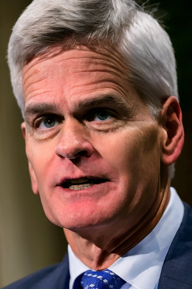 bill cassidy <lora:senate_035_bill_cassidy:0.65> , face closeup, face focus, shirt, formal, suit, collared shirt, white shirt, jacket,
American flag at background ,
best quality, masterpiece, HDR, professional, studio quality, highres,