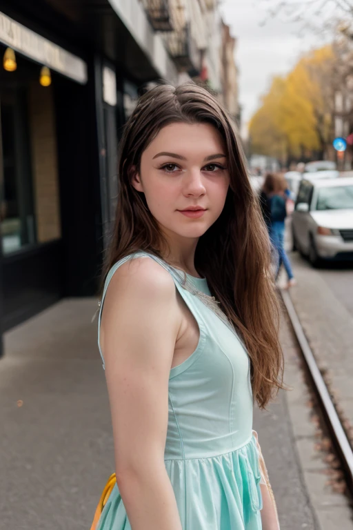 <lora:F1NN5TER:0.8>, full color portrait of a young woman, wearing a spring dress, in a crowded street, natural light, RAW photo, subject, 8k uhd, dslr, soft lighting, high quality, film grain, Fujifilm XT3