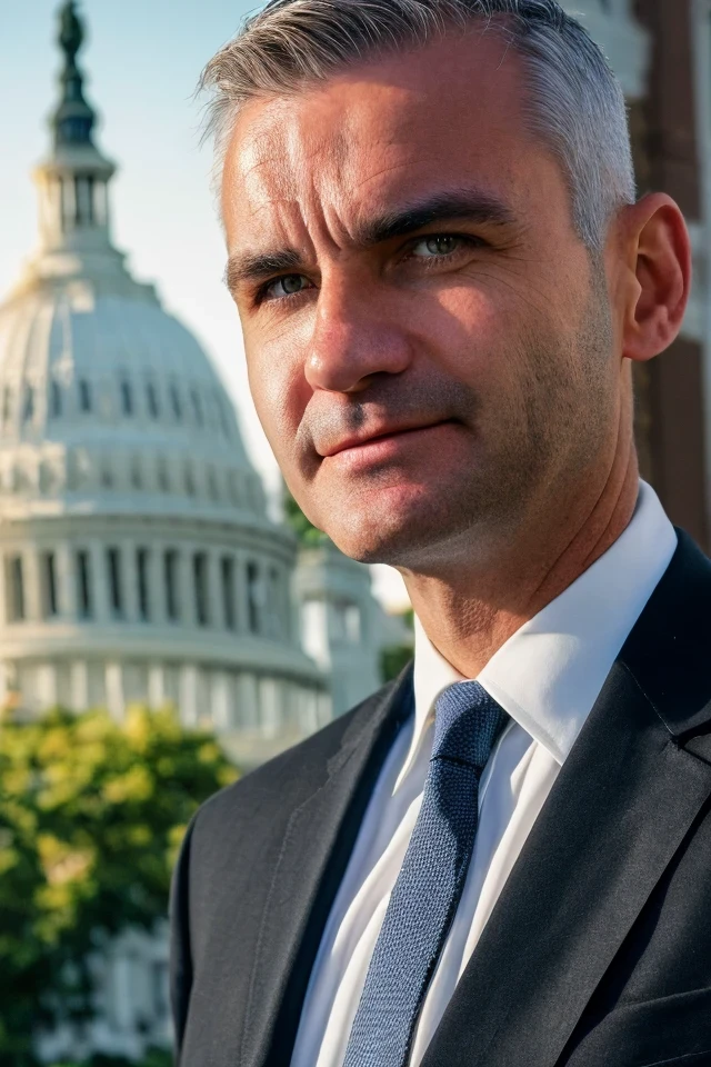 jack reed <lora:senate_077_jack_reed:0.65> , face closeup, face focus, shirt, formal, suit, collared shirt, white shirt, jacket,
capitol hill at background,
best quality, masterpiece, HDR, professional, studio quality, highres,