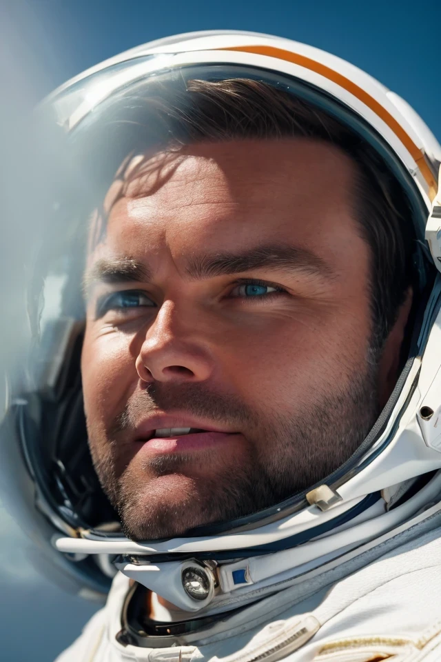 j. d. vance <lora:senate_070_j._d._vance:0.65> , face closeup, face focus, shirt, formal, suit, collared shirt, white shirt, jacket,
Wearing a classic astronaut suit, floating in space with Earth visible in the background,
best quality, masterpiece, HDR, professional, studio quality, highres,