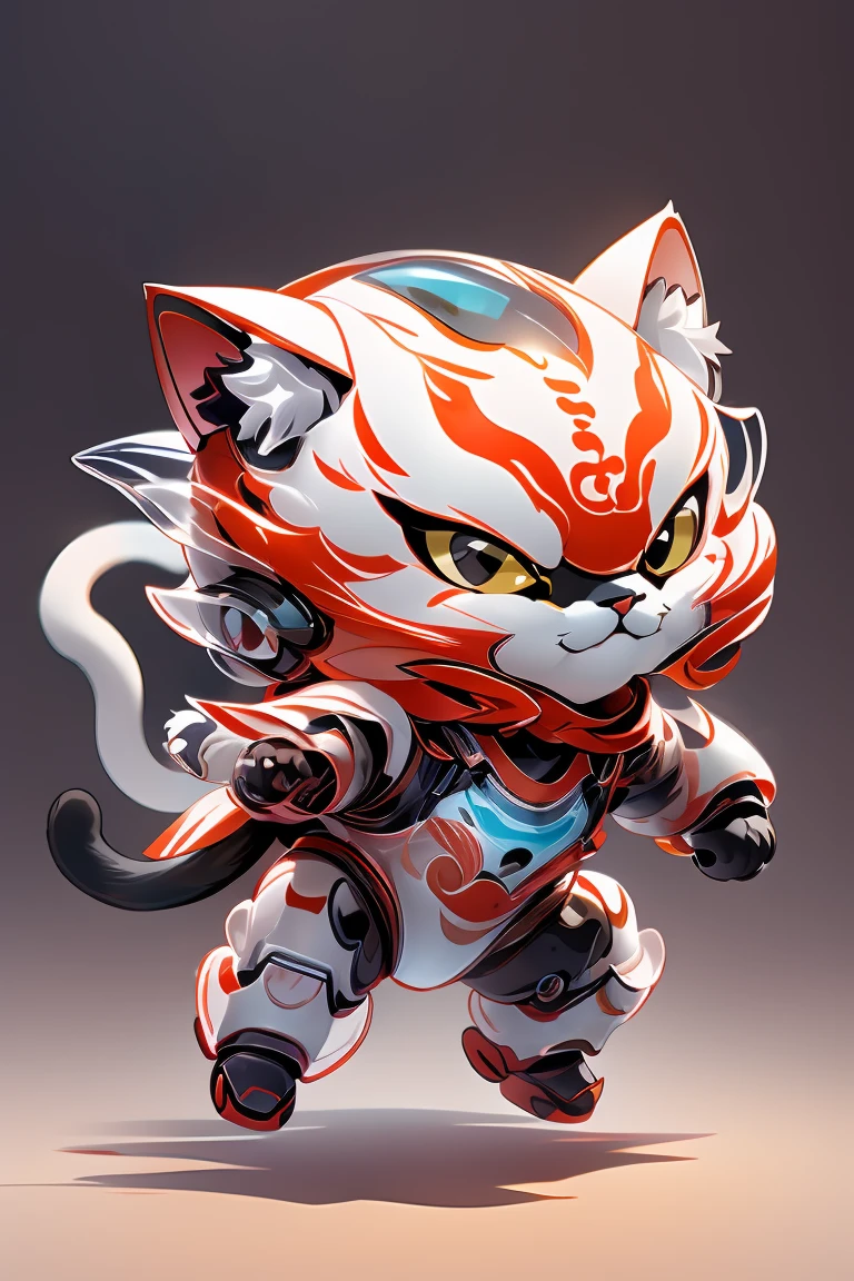 yxmao,cat,full body, dynamic action pose, gradient,  (transparent:1.2),animal focus, looking at viewer, clothed animal, city background, solo, no humans ,tech armor,chibi,mecha, xcobject,, <lora:ç»å¨ç«å½©é£ç©åxcobject_v1.1:1>,<lora:ç»å¨ææç«yxmao_v1.0:0.85>