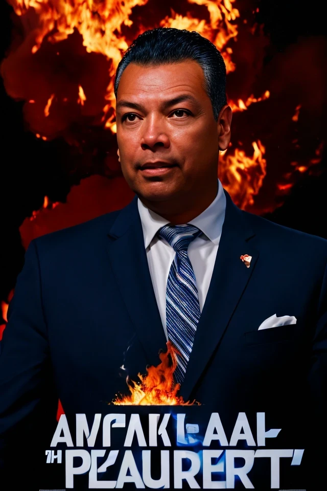 alex padilla <lora:senate_009_alex_padilla:0.65> , face closeup, face focus, shirt, formal, suit, collared shirt, white shirt, jacket,
explossion in the background, fire and smoke, poster,
best quality, masterpiece, HDR, professional, studio quality, highres,