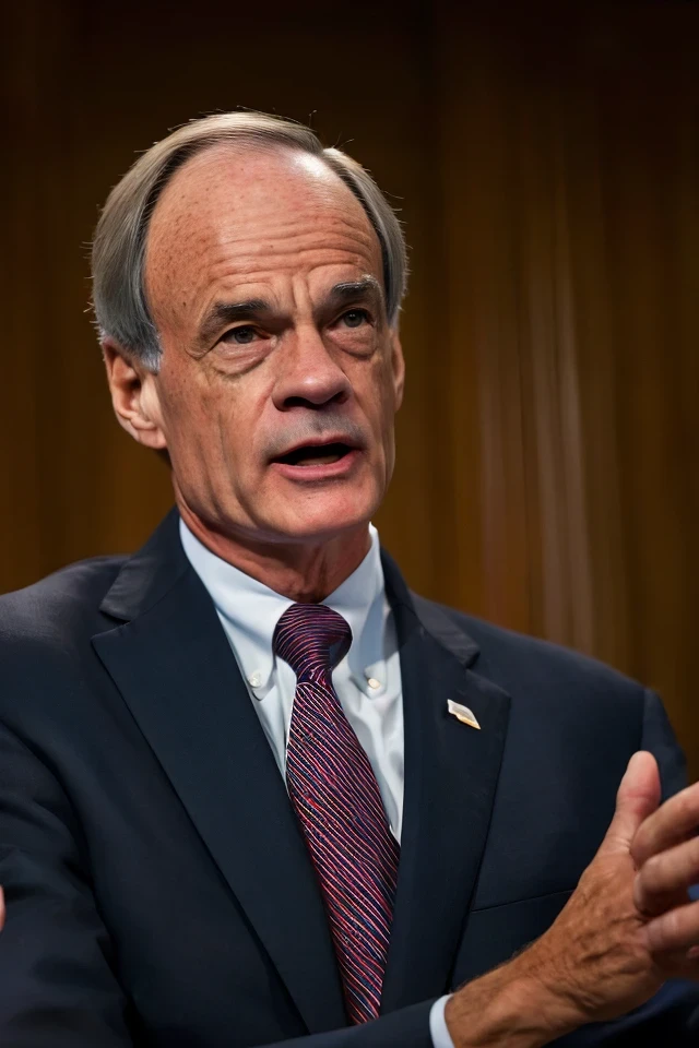 tom carper <lora:senate_015_tom_carper:0.65> , face closeup, face focus, shirt, formal, suit, collared shirt, white shirt, jacket,
capitol hill at background,
best quality, masterpiece, HDR, professional, studio quality, highres,