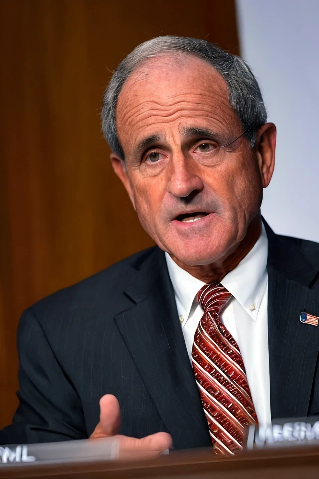 jim risch <lora:senate_024_jim_risch:0.65> , face closeup, face focus, shirt, formal, suit, collared shirt, white shirt, jacket,
American flag at background ,
best quality, masterpiece, HDR, professional, studio quality, highres,