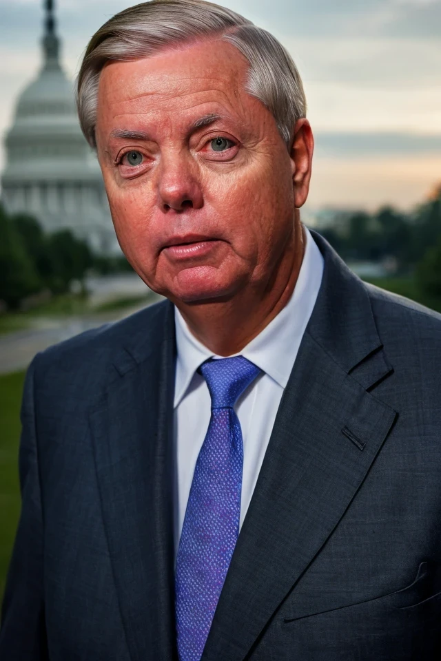 lindsey graham <lora:senate_079_lindsey_graham:0.65> , face closeup, face focus, shirt, formal, suit, collared shirt, white shirt, jacket,
American flag at background ,
best quality, masterpiece, HDR, professional, studio quality, highres,