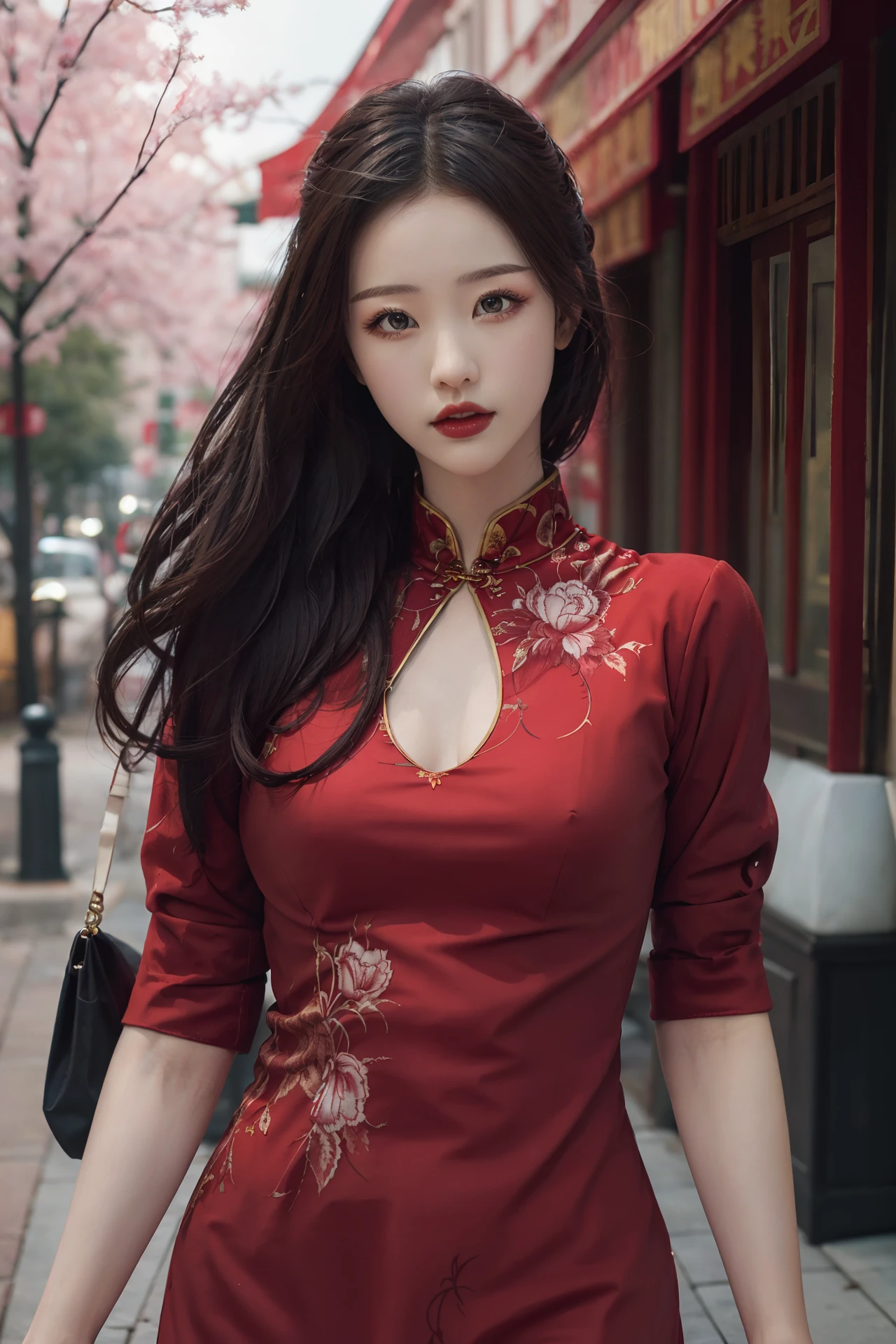 (4k, best quality, highres, absurdres, masterpiece:1.21), (photograph, realistic, photorealistic:1.331), detailed and intricate,
1girl, china dress, red dress,
<lora:add_detail:0.2>, <lora:girlslike_cdl:0.8>