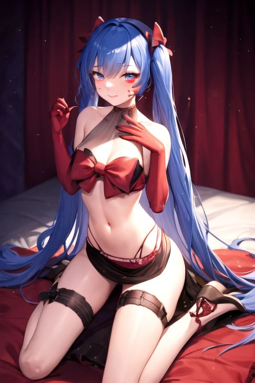 masterpiece, best quality, long dress, looking at viewer,  
hatsune miku, ambivalence (module), 1girl, skirt, red skirt, gloves, elbow gloves, red gloves, midriff, thigh strap, crop top, long hair, heart facial mark,
full body,
(((sex))), cowgirl positon, girl on top, (straddling), (1boy:1.1), hetero, (((cumming)))