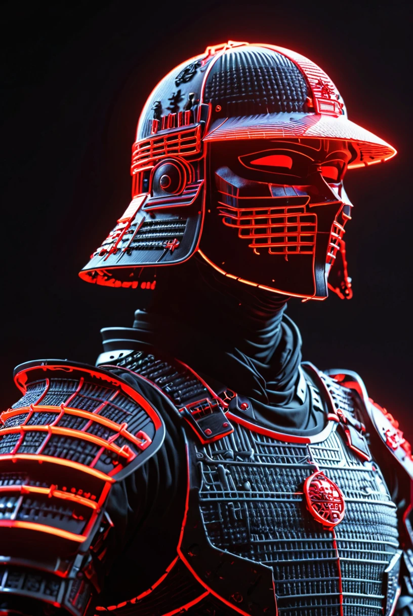 Digital Samurai, black wireframe of Japanese Knight, vhs grain, red lighting, white reflections, CRT grain, white noise glitch, medieval armour
[reflections, vibrant lighting, realistic, high quality photo, 4k, hd,  7-RetroDigital, ]
<lora:xl_more_art-full_v1:0.3> <lora:add-detail-xl:0.4>  <lora:Retro Digital v1.0:1>