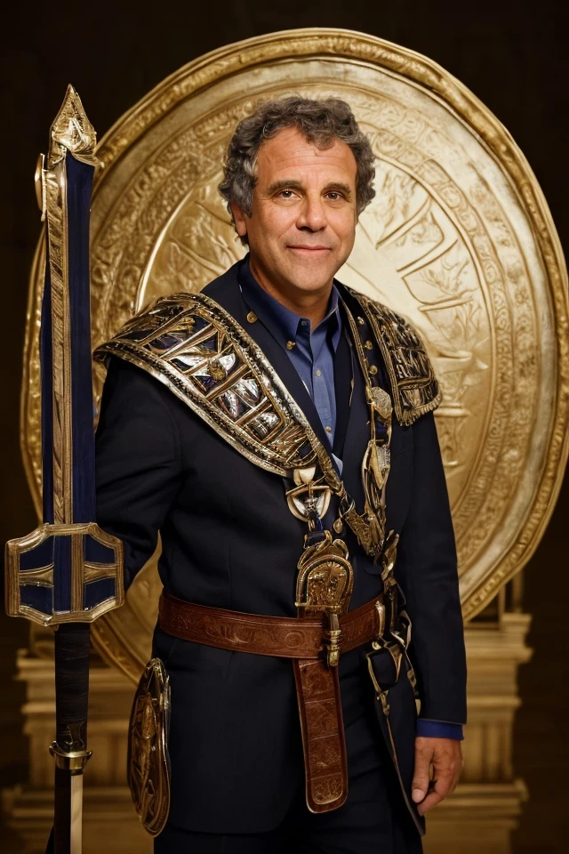 sherrod brown <lora:senate_069_sherrod_brown:0.65> , face closeup, face focus, shirt, formal, suit, collared shirt, white shirt, jacket,
Wearing gladiator armor, standing in a Roman-style coliseum, holding a sword and shield with the Senate emblem on it,
best quality, masterpiece, HDR, professional, studio quality, highres,