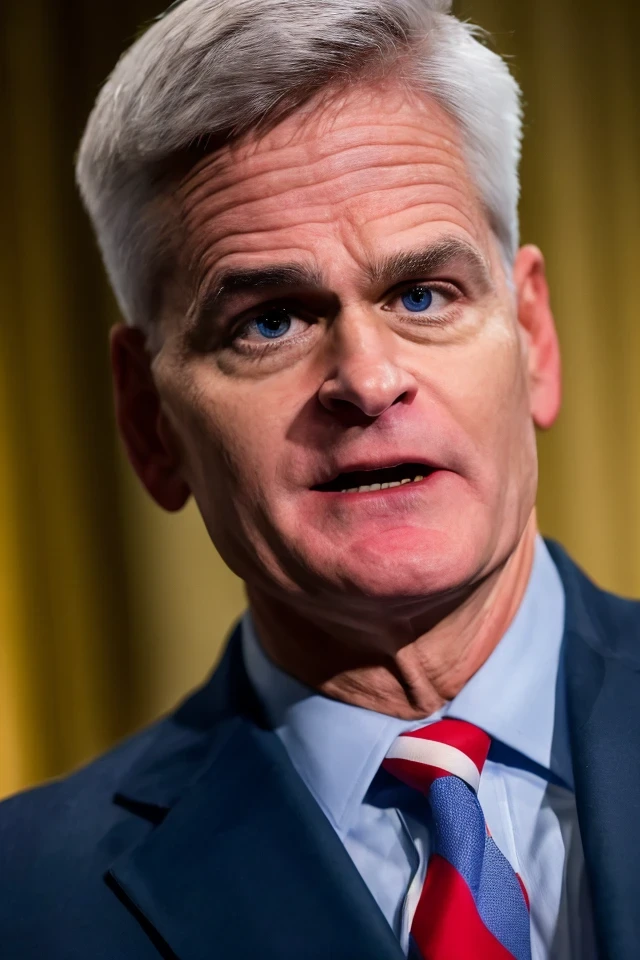 bill cassidy <lora:senate_035_bill_cassidy:0.65> , face closeup, face focus, shirt, formal, suit, collared shirt, white shirt, jacket,
American flag at background ,
best quality, masterpiece, HDR, professional, studio quality, highres,