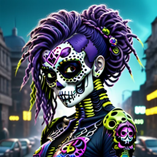 sugar skull cyborpunk sugar skull cyborpunk