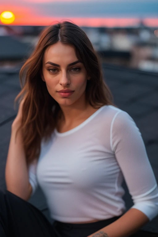DEN_helenarae_SG,
((cityscape:1.2) scene posing on the (rooftops:1.2) at (sunset:1.2) wearing clothes, wearing trousers and a top, (plain top:1.2), (top:1.2), (trousers:1.2), (cityscape:1.2), (night time sunset sky:1.3), (dark:1.1), (evening:1.2), vibrant sky colours:1.2),
bokeh, f1.4, 40mm, photorealistic, raw, 8k, textured skin, skin pores, intricate details <lora:epi_noiseoffset2:1>, epiCRealism <lora:ClothingAdjuster3:-1>