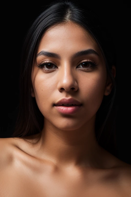 DEN_lbady97_OF,
((headshot:1.2) portrait on a (plain black background:1.2), (headshot:1.2), (face focus:1.1), (facing the camera:1.2), Head in the centre, (eye contact:1.3), (intense stare:1.1), mouth open, (facing straightforward:1.2), (forward facing:1.1), Head, face, Head focus, Head tilted down, looking slightly up at the camera:1.2),
bokeh, f1.4, 40mm, photorealistic, raw, 8k, textured skin, skin pores, intricate details  <lora:epi_noiseoffset2:1>, epiCRealism