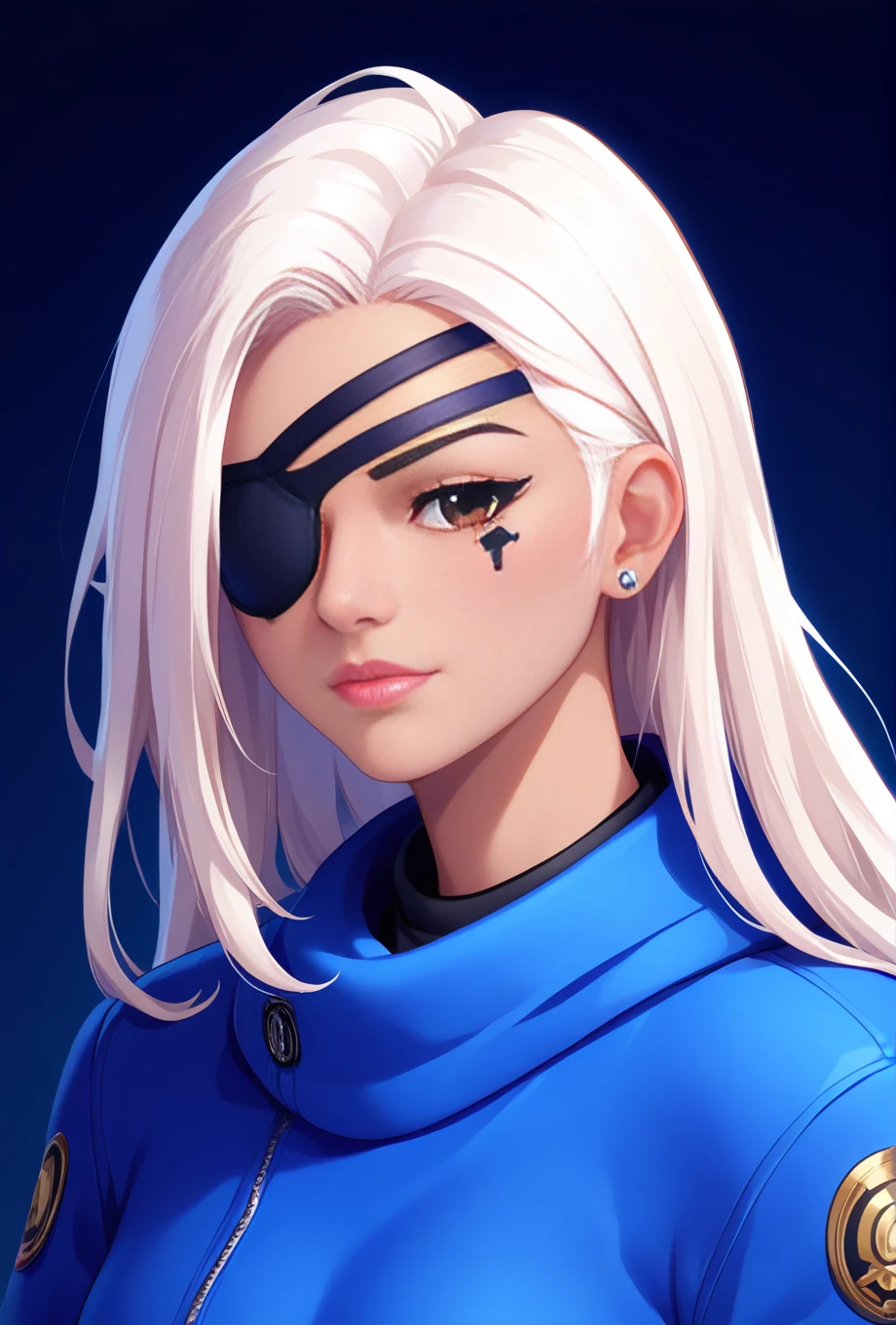 score_9, score_8_up, score_7_up, score_6_up,  source_anime,
1girl, mature female, white hair, captain_amari, (eye of horus, facial tattoo,:1.3) eyepatch, brown eyes,
<lora:StS-SDXL-Foreshortening-v2-Iter9-LyCORIS:0.3> <lora:captain_amari-000014:1>