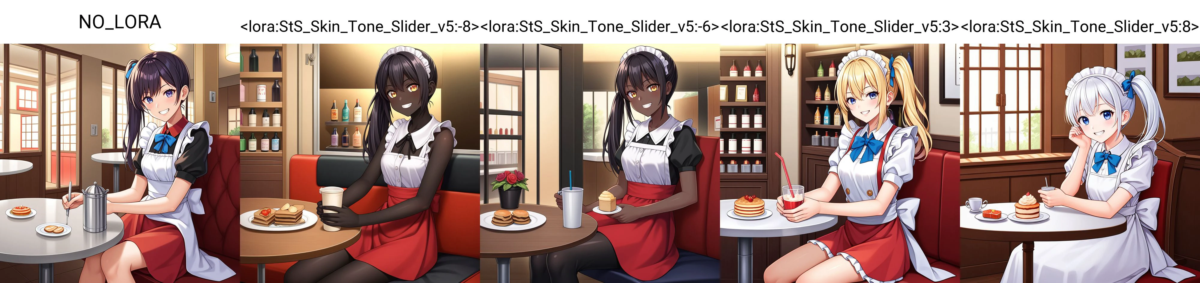 score 9, score 8 up, score 7 up, source anime, 1girl, solo, maid, side ponytail, long hair, sitting, cowboy shot, looking at viewer, grin, cafe, booth setting,
highres, absurdres, masterpiece, best quality, ultra-detailed, illustration,colorful, masterpiece, best quality, ray tracing, 8k, (extremely detailed), soft lighting, tracing, soft shadows, extremely realistic, extremely detailed, NO_LORA