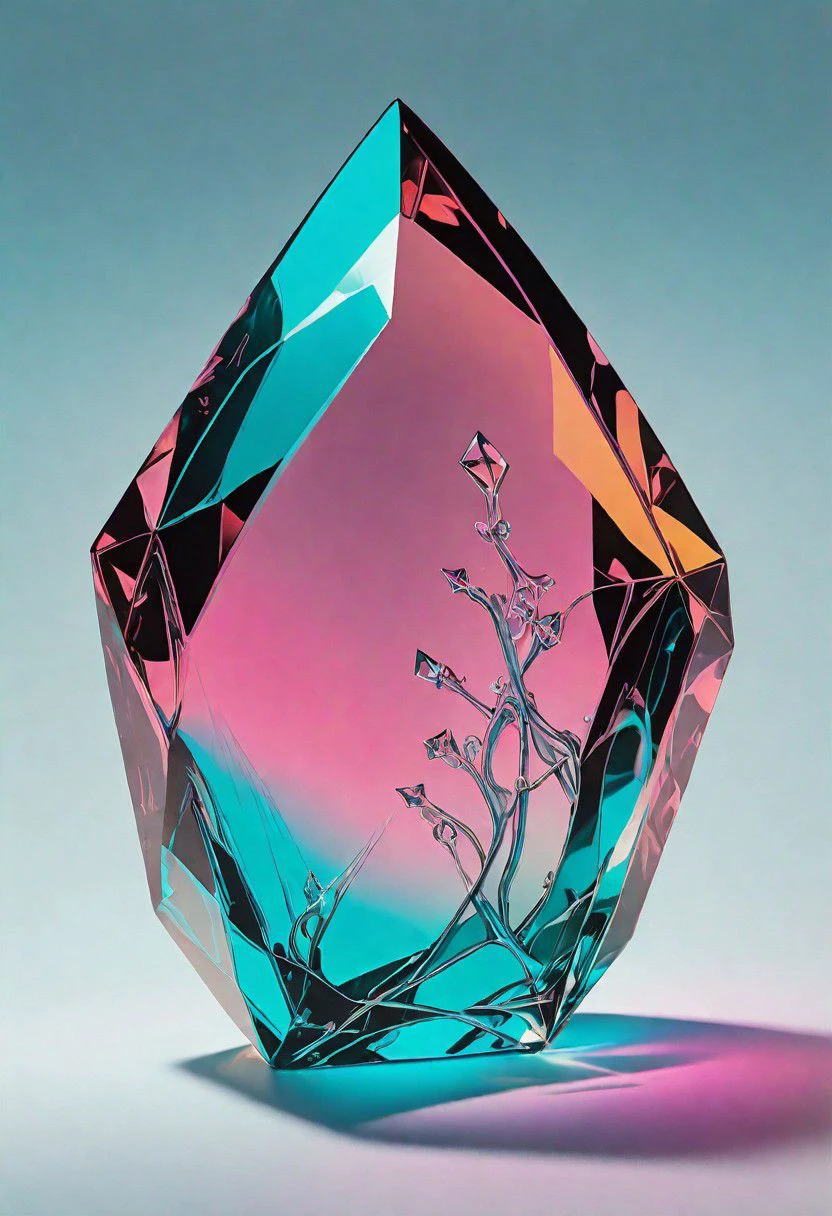 a detailed painting of a neon-transparent ancient crystal by Salvador Dal. smooth, flawless, solid, clean brushstrokes, high quality, cosmic. flowing, organic and flawless conscious crystal, beautiful, surreal, unbelievable, prolific, fine detail, uhd 8k