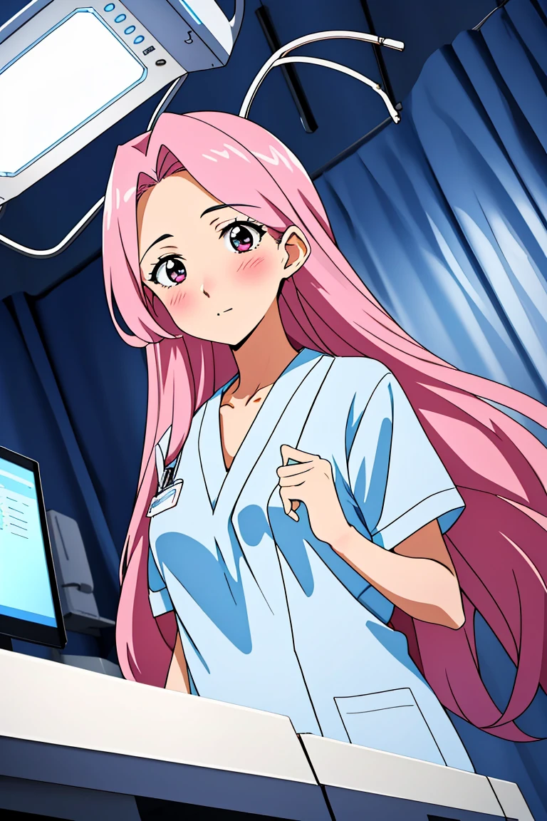 (RAW photo, best quality), (1girl), operating room, overhead surgical light,blurred background, focused,
 <lora:Akiko_Hominitsu_3D18_V1.0-000006:0.8> akiko hoministu, 3dcg_18,