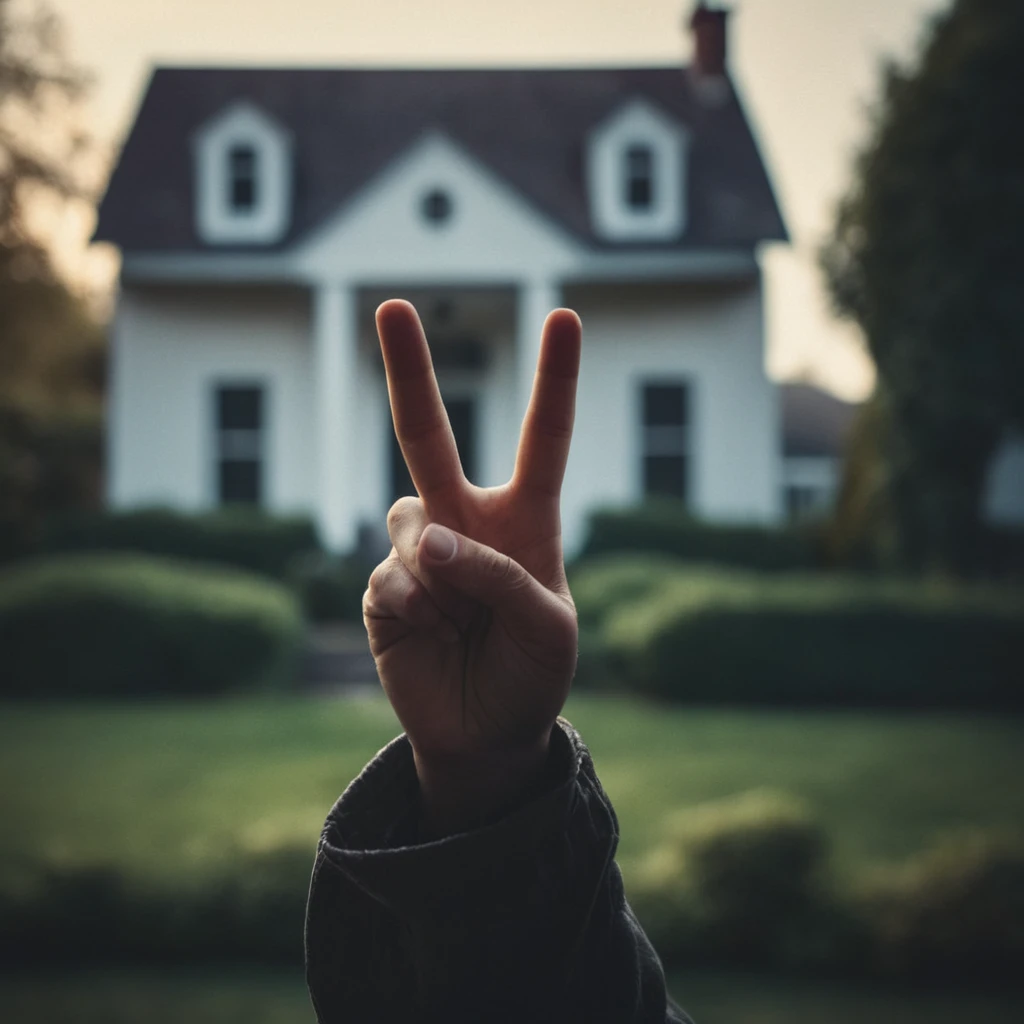 cinematic film still of <lora:perfection style:0.1>
<lora:detailed:0.3>
<lora:Chiaroscuro Lighting Style:0.3>
<lora:hand 4:0.3>
A perfect detailed photo of a person holding up a peace sign in front of a house, shallow depth of field, vignette, highly detailed, high budget, bokeh, cinemascope, moody, epic, gorgeous, film grain, grainy