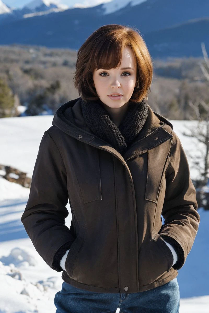 photo of S394_HaydenWinters,a stunning woman,on a (snowy-mountain:1.1),wearing a (parka-jacket:1.1),(leather-pants),(4k, RAW photo, best quality, 50mm, depth of field, ultra high res:1.1),(intricate, photorealistic, cinematic-shot, masterpiece, ultra-detailed:1.1),