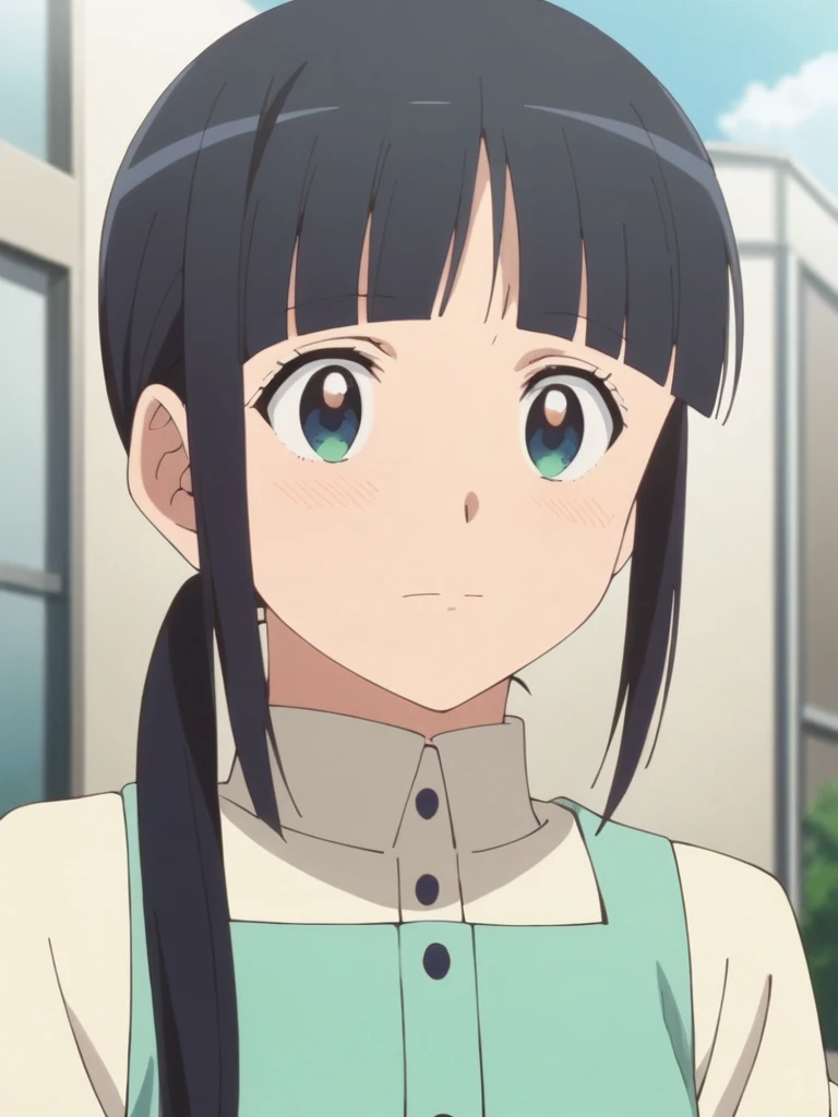 score_9, score_8_up, score_7_up, source_anime,masterpiece,best quality,highres,absurdres,official art,official style,source_anime,anime screencap,anime coloring,megami magazine,anime,animated,explicit,
portlait,
<lora:major_sakura_mutsuko:1> sakura_mutsuko,black hair,ponytail,blunt bangs,