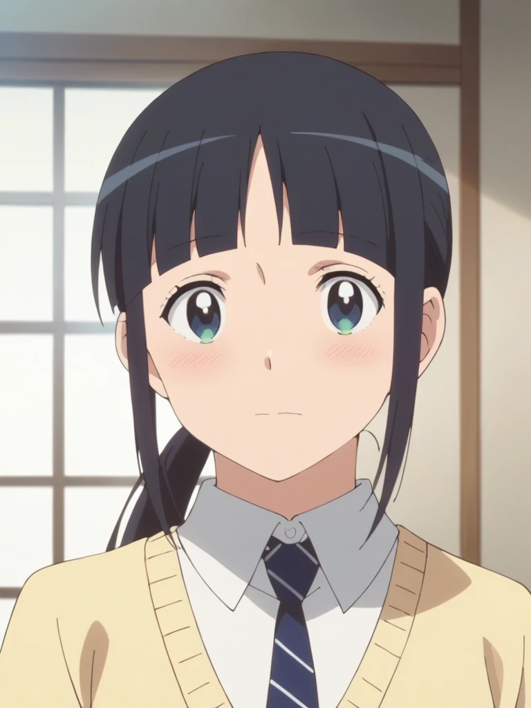 score_9, score_8_up, score_7_up, source_anime,masterpiece,best quality,highres,absurdres,official art,official style,source_anime,anime screencap,anime coloring,megami magazine,anime,animated,explicit,
portlait,
<lora:major_sakura_mutsuko:1> sakura_mutsuko,black hair,ponytail,blunt bangs,